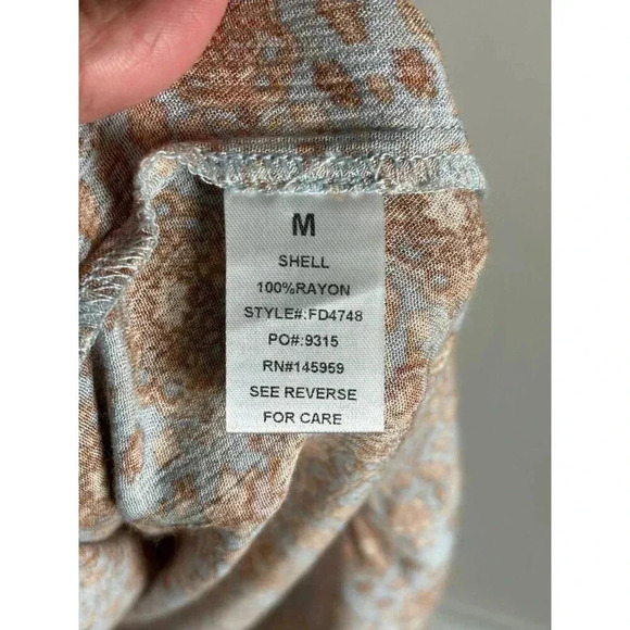 Dress Forum LA Tiered Maxi Dress Prairie Tassel Tie Flowy Floral Boho Brown Sz M - Picture 8 of 9